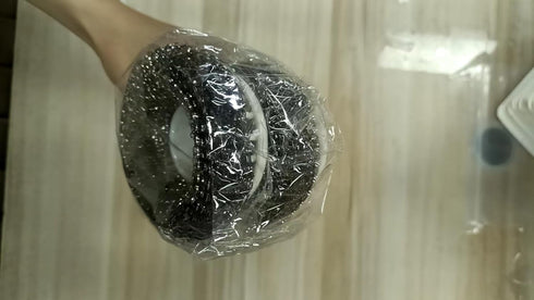 Stainless Steel Scrubber Dish Brush with Handle, Metal Scrubbers for Cleaning Dishes, Pots, Pans, Grills, Sinks