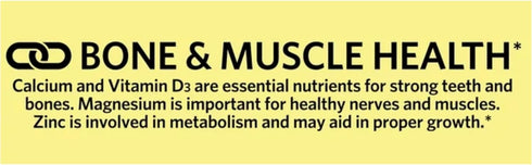Calcium Magnesium Zinc with Vitamin D3, 600 mg Calcium Supplement, Calcium Magnesium Supplement + STS Sticker