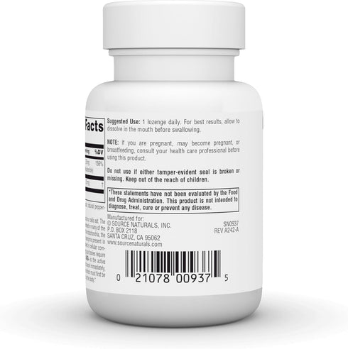 Source Naturals NAD+, Coenzymated B-3, 25 mg, 60 Lozenges - Supports Cellular Energy