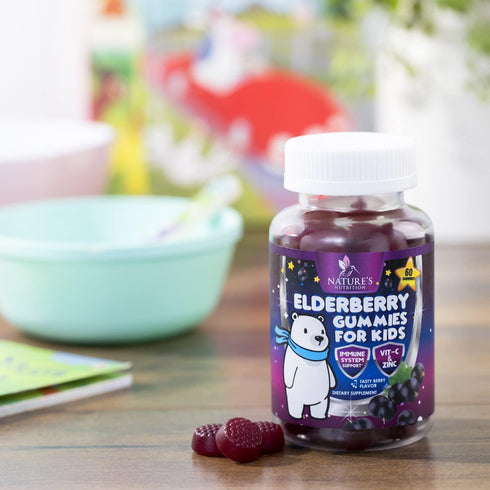 Sambucus Elderberry Gummies for Kids with Vitamin C, Zinc & Elderberry, 60 Non-GMO Berry Flavor Gummies, Ages 2 Up