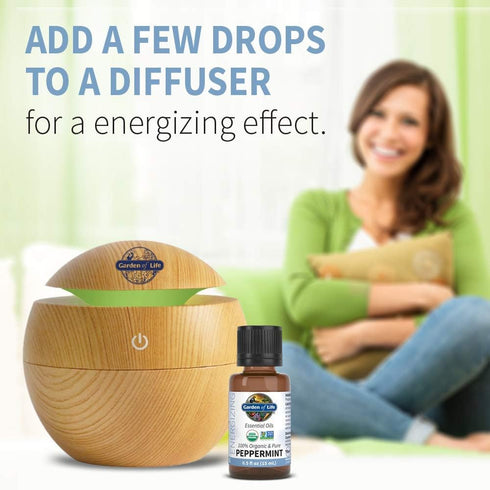 Garden of Life Peppermint Essential Oil, 0.5 fl oz (15 mL), 100% USDA Organic for Diffuser & Aromatherapy