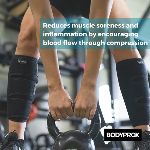 Bodyprox Calf Support Brace, 2 Pack Adjustable Shin Splint Compression Wrap