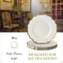 SILVER SPOONS Elegant Disposable Plates - (10 pc) Heavy Duty Salad Plates 8.25”, Fine Dining Plastic Dishes, Ivory/Gold