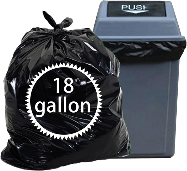 18 Gallon Trash Bags, 100 Counts, Kitchen Garbage Bag, Black