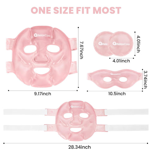 Ice Face Eye Mask - Cold Warm Compress for Dark Circles and Puffiness, Gel Cooling Face Mask Package for Women and Men,