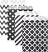 KEYYOOMY 100 Pcs Black Candy Buffet Bags, Small Polka Dot Paper Treat Bags for Wedding & Birthday Party (5 x 7 inch)