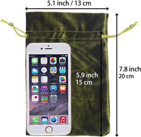 HRX Package Soft Velvet Gift Bags, 5.1x7.8 inch Velvet Drawstring Pouches for Tarot Rune Jewelry, 4 Pack