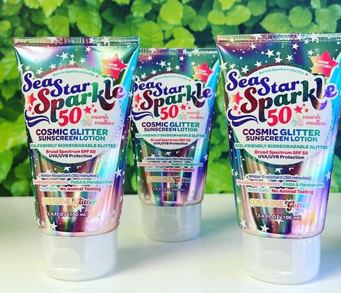 Sunshine & Glitter Sea Star Sparkle Biodegradable Glitter Sunscreen with SPF 50+