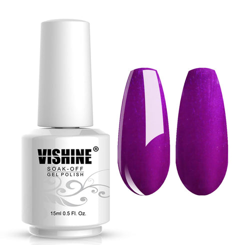 Vishine Gelpolish Professional Manicure Salon UV LED Soak Off Gel Nail Polish, Color Purple (1338)