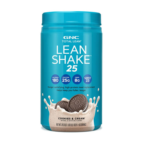 GNC Total Lean Lean Shake 25 Protein Powder, Cookies and Cream, 16 Servings