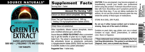 Source Naturals Green Tea Extract 500 mg - Super Antioxidant, 120 Tablets