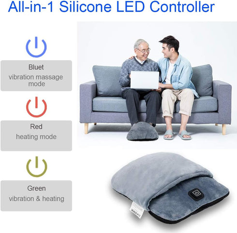 lomitech 3 Settings Electric Foot Warmer with Heat & Vibration Massage Function, Feet Warmer for Cold Feet Fast Heating