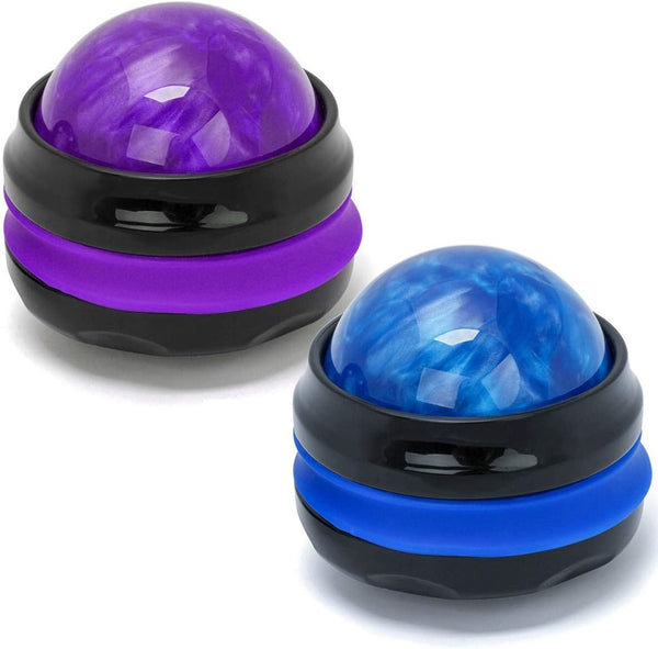 Coolrunner Massage Ball, Manual Roller Massager, 2-Pack Handheld Self Massage Therapy Tools for Sore Muscles,