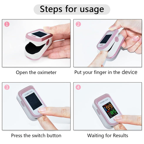 Pulse Oximeter Fingertip, Blood Oxygen Saturation Monitor with Large LED Display, Heart Rate Monitor for Adults