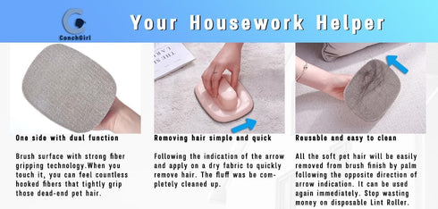 Lint Brush, 2-Pack Pet Hair Remover, Magic Lint Remover Brush for Clothes, Sheet and Carpet Cleaning