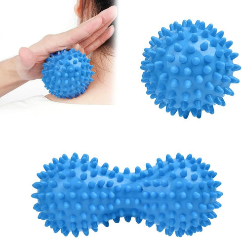 URAQT Set, 2 Pack Spiky Massage Ball Physical Therapy Massage Balls, Hard Lacrosse Ball & Spiky Massage Ball
