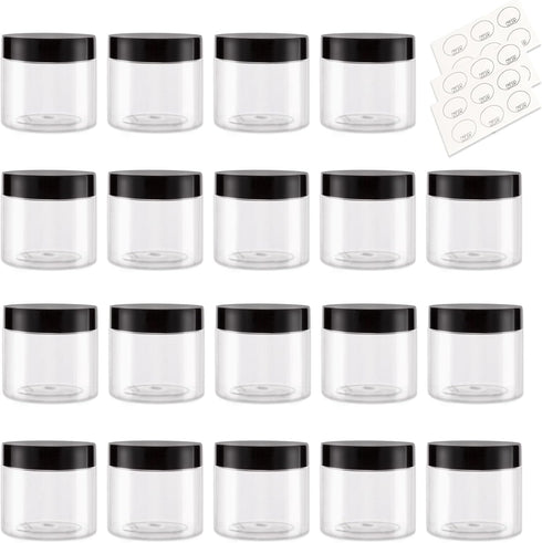 ZEJIA 20 Gram Plastic Cosmetic Jars with Lids, 20 Pieces Small Travel Size Containers for Beauty Products.