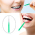 Patelai 100 Pieces Braces Brush for Cleaner Interdental Brush Toothpick Dental Hygiene Flosser (Green)