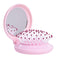 Mini Folding Hair Brush with Mirror, Compact Pop Up Pocket Brush, Small Travel Size Flip Hair Brush for Purse, Pink