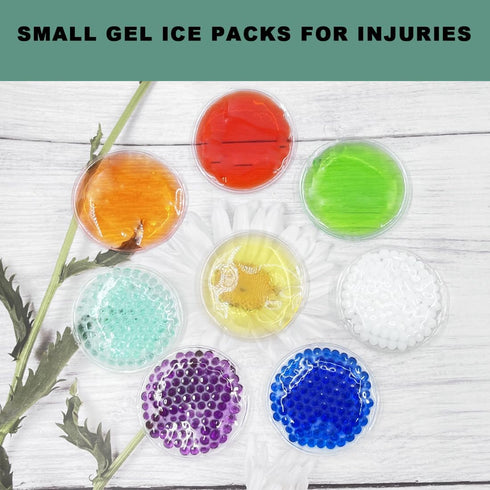 8 PCS Kids Hot Cold Ice Packs, Small Reusable Ice Pack for Pain Relief, Fever Reduction, Wisdom Teeth, Baby Colic