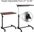 Kcelarec Bed Tray Overbed Table with Wheels, Rolling Tray Tables for Bed or Chair - Rolling Side Table (Brown)