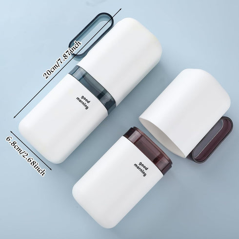 4 Pcs Travel Toothbrush Holder, Multifunctional Toothpaste Case, Portable Toothbrush Cup with Handle