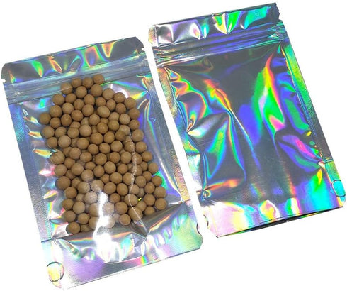 Resealable Stand Up Zipper Lock Bags | Clear Foil Food Storage Packaging | Heat Seal Pouches (50, 5.5x7.87 inch)