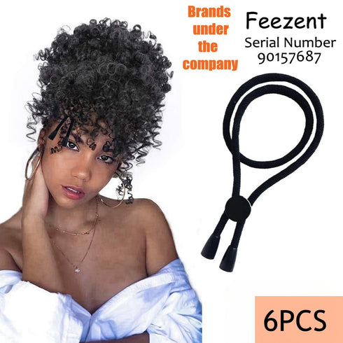 NEW 6PCS Adjustable Headband Hair Tie for Thick Kinky & Curly Hair, Perfect for Afro Puff, Ponytail, and Updos
