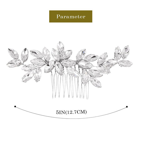 Latious Silver Crystal Bride Wedding Hair Comb, Rhinestone Bridal Hair Clip, Sparkly Gem Hair Accessories for Women and