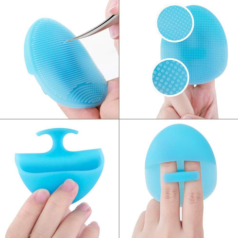 INNERNEED Super Soft Silicone Face Cleanser and Massager Brush, Manual Facial Cleansing Scrubber, Pack of 4