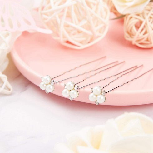 WILLBOND 18 Pcs Bridal Hair Accessories, Pearl Hair Pins Crystal Bobby Pins for Brides, Bridesmaids, Flower Girls