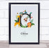The Card Zoo Jungle Animals Initial C Baby Birth Details Nursery Christening Gift Print