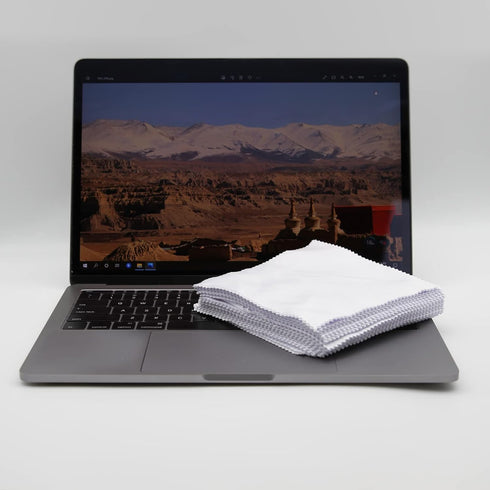 Eyeglasses Cleaning Cloth Glasses Cloths Bulk (5.5"x5.5", White, 100 pcs, No logo) for Eyeglasses, Lenses, Phones, Screens, Camera, Silverware, Delicate Surfaces (V1505)