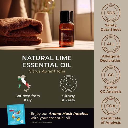 Gya Labs Lime Essential Oil for Skin, 0.34 Fl Oz, 100% Pure Natural Oil for Diffuser and Candles