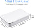 Hpmjz 4 Pack Dental Floss Portable Case White Travel Floss Box Metal Sliding Dental Pick Dispenser Refillable Glide