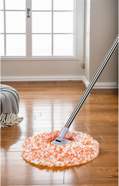 78in Adjustable Cleaning Mop, Extendable Wall Cleaner with 360° Rotatable Long Handle, 3 Reusable Heads for Window and