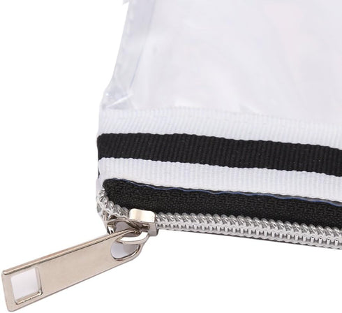 Multi-purpose Waterproof Clear Vinyl Zippered Toiletry Makeup Pouch with French Tape 4-pack