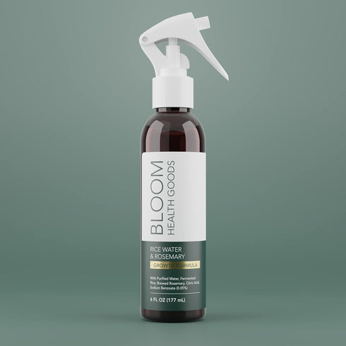 Rosemary & Fermented Rice Water Hair Growth Spray, Whole Plant Natural Ingredients for Strong, Healthy Hair (6 oz)
