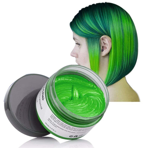 Unisex Hair Wax Color Dye Styling Cream Mud, Washable Temporary Pomade for Natural Hairstyle, Party Cosplay (Green)