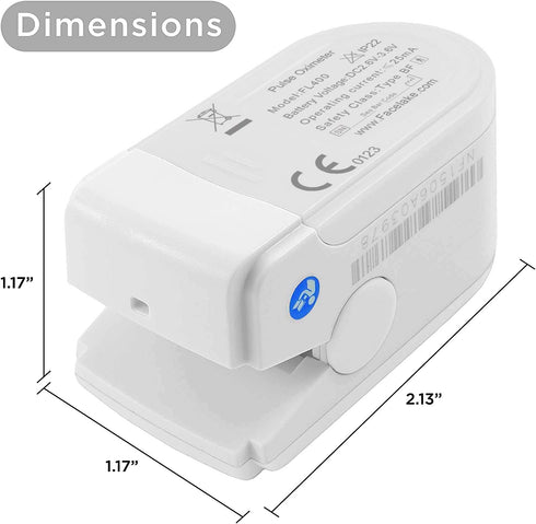 FL400 Pulse Oximeter with Neck/Wrist Cord, Carrying Case & Batteries - White