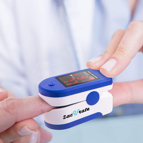Zacurate Fingertip Pulse Oximeter - Blood Oxygen Saturation Monitor with Batteries and Lanyard (Sapphire Blue)