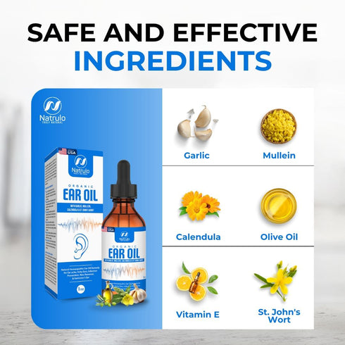 Organic Ear Oil for Ear Infection, Natural Eardrops for Earache Prevention, Kids, Adults, Baby, Dog Remedy