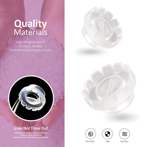 Teenitor 200 Pack Eyelashes Extension Volume Lashes Fan Blossom Cups, Glue Holder & Lash Organizer Tools