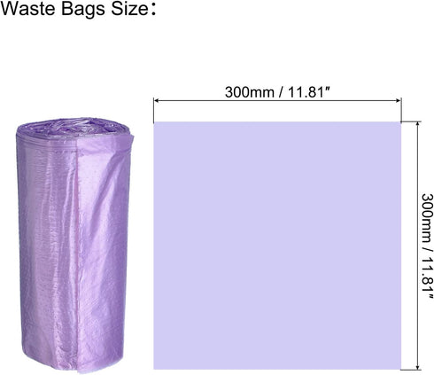 MECCANIXITY Small Trash Bags, 0.5 Gallon Garbage Bags for Mini Trash Can, Purple, 4 Rolls, 120 Counts