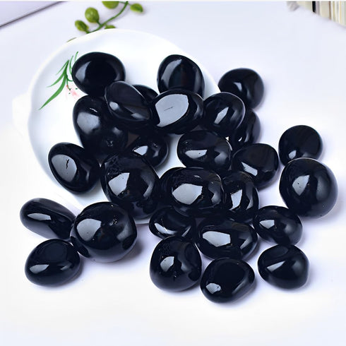 12PCS Natural Black Obsidian Crystal Stone, Polished Stone Set for Healing, Yoga, Reiki, Meditation, Home Decor