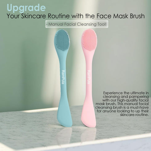 2 in 1 Silicone Facial Cleansing Brush & Face Mask Applicator for Exfoliating, Massaging, and Makeup Removal