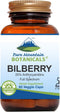 Pure Mountain Botanicals Bilberry Extract Supplement Vegan Capsules with 250mg Organic Bilberry Leaf