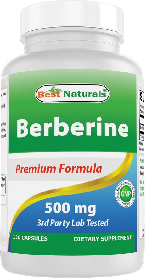 Best Naturals Berberine 500mg 120 Capsules for Immune Function, Cardiovascular & Gastrointestinal Support