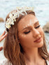 Yean Starfish Bride Wedding Headband, Pearl Shell Tiara Hair Accessories for Women and Girls