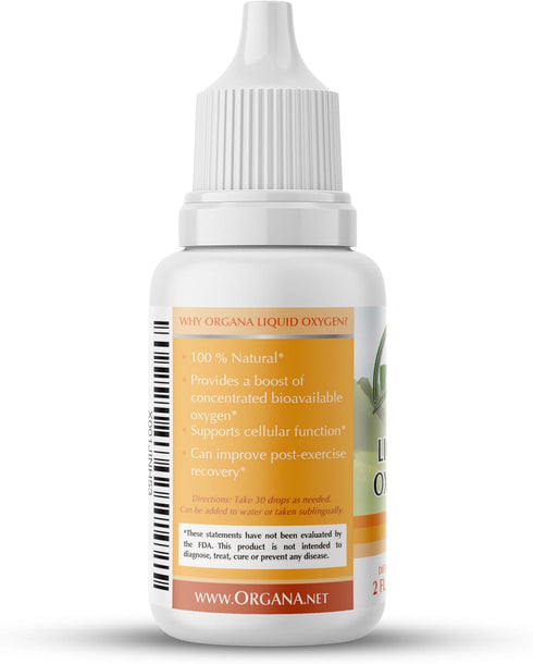 Liquid Oxygen Drops Supplement by Organa - 100% Pure Natural Liquid Oxygen Boost